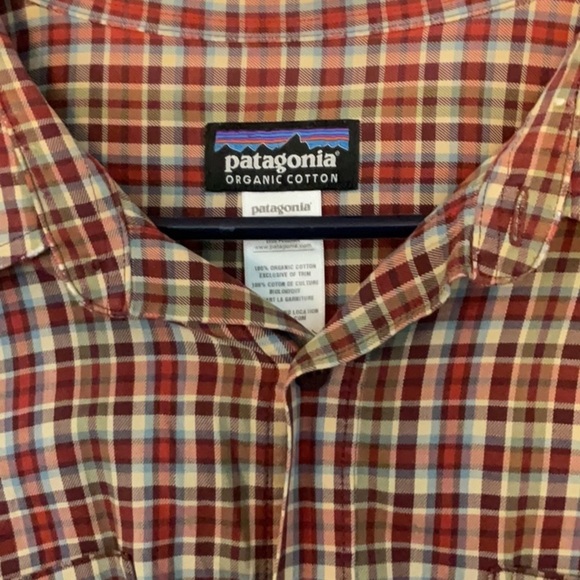 Patagonia plaid organic cotton button down size L - Picture 2 of 6